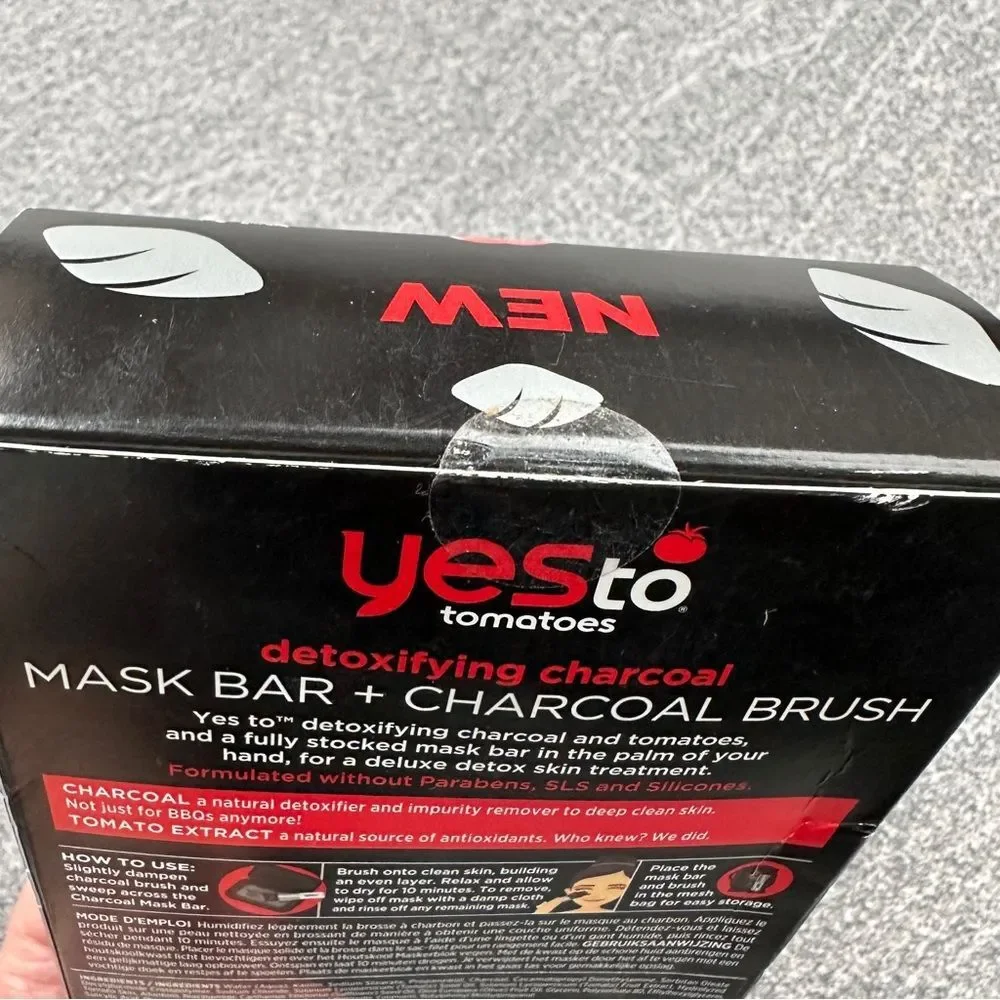 NEW Detoxifying Charcoal Mask (2-oz Bar) & Charcoal Brush by Yes to Tomatoes